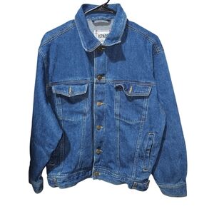 Vintage Repage Blue Denim Trucker Jacket Men S Cotton Jean Coat Embossed Buttons